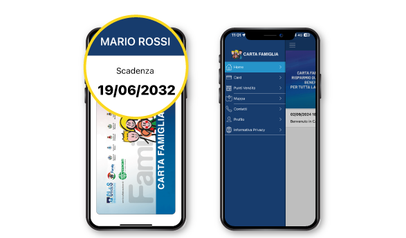 Carta famiglia Cidis virtuale su App